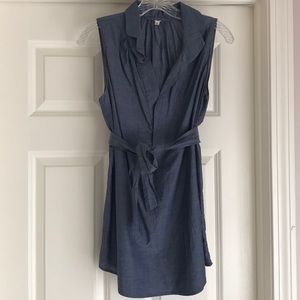 J Crew Denim color shirt with or without tie belt